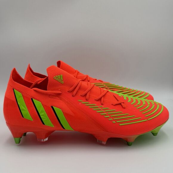 Mens Adidas Predator Edge.1 SG Soccer Cleats Size 11 Solar Orange/Green GW1010 main image 11